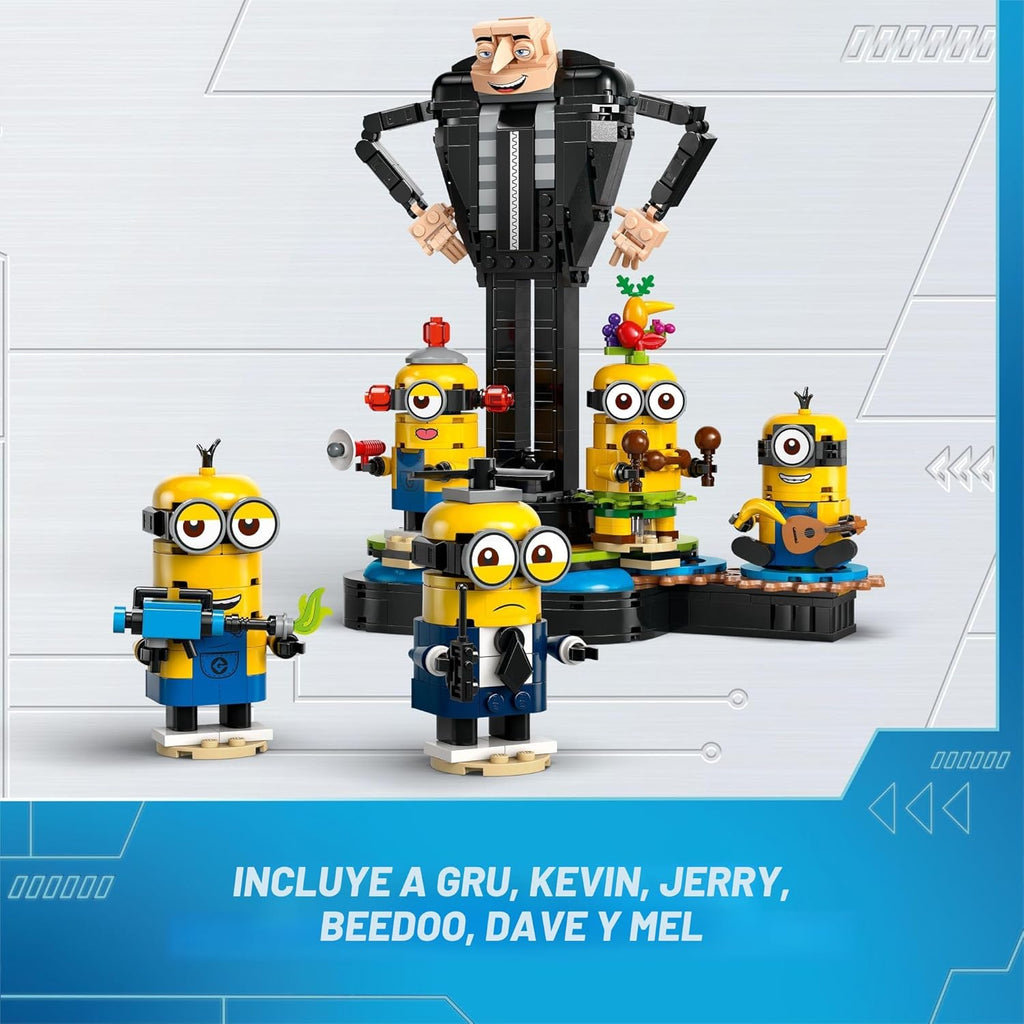 LEGO Despicable Me 4 Gru y Minions Construidos con Bloques, Figura...