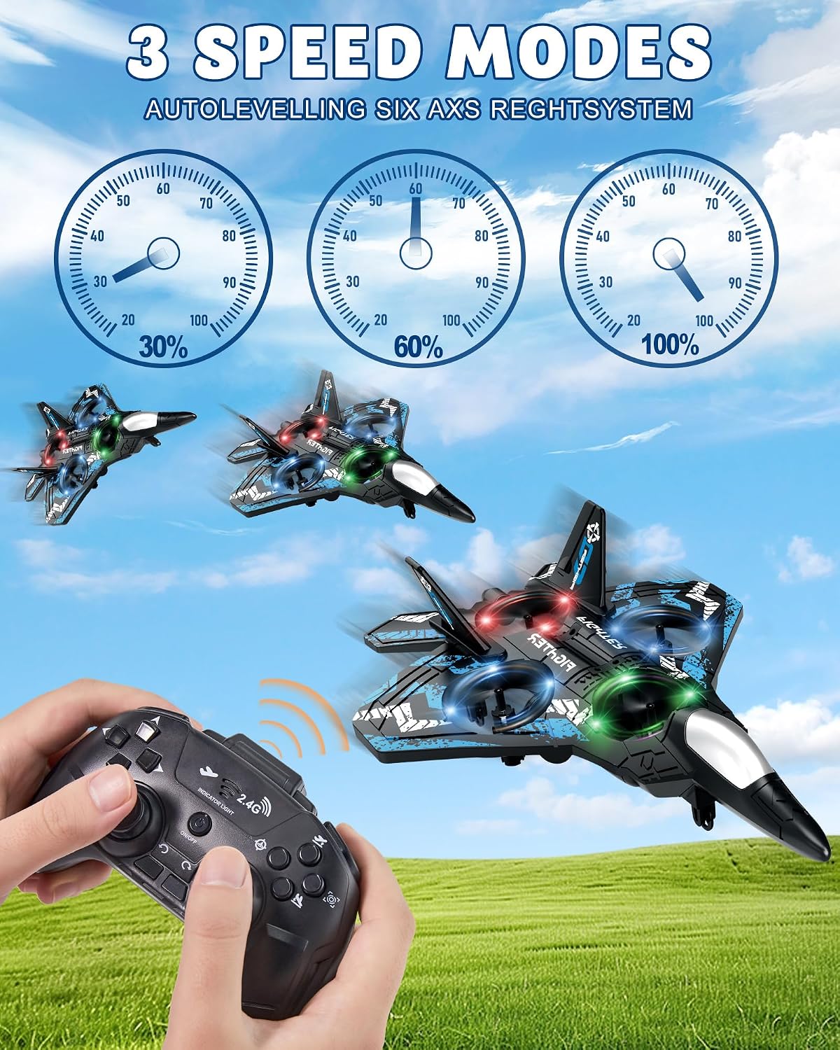 JoyRapt Form - Drones de avión RC para niños, avión de control remo...