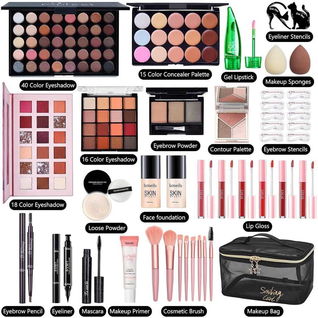 Kit de maquillaje todo en uno para mujer, kit completo de maquillaj...