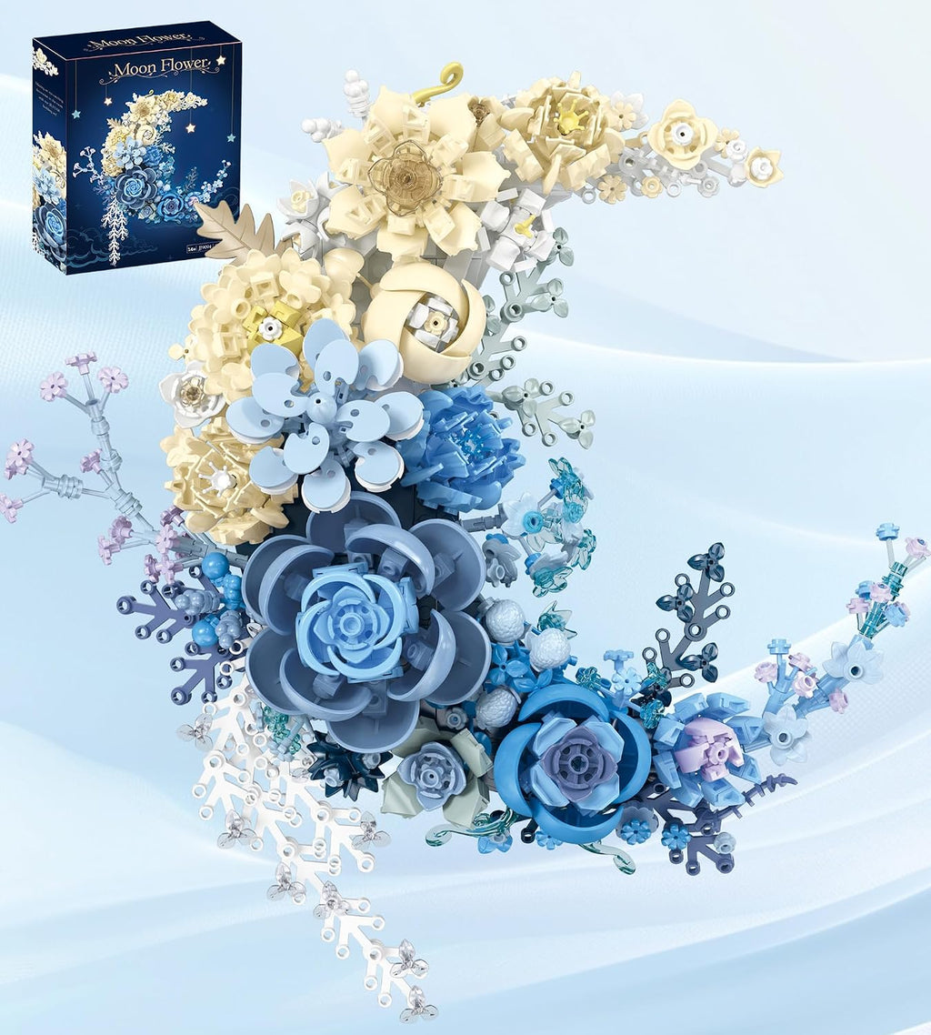 Lodikisbay Juego de construcción de flores de luna creciente, compa...
