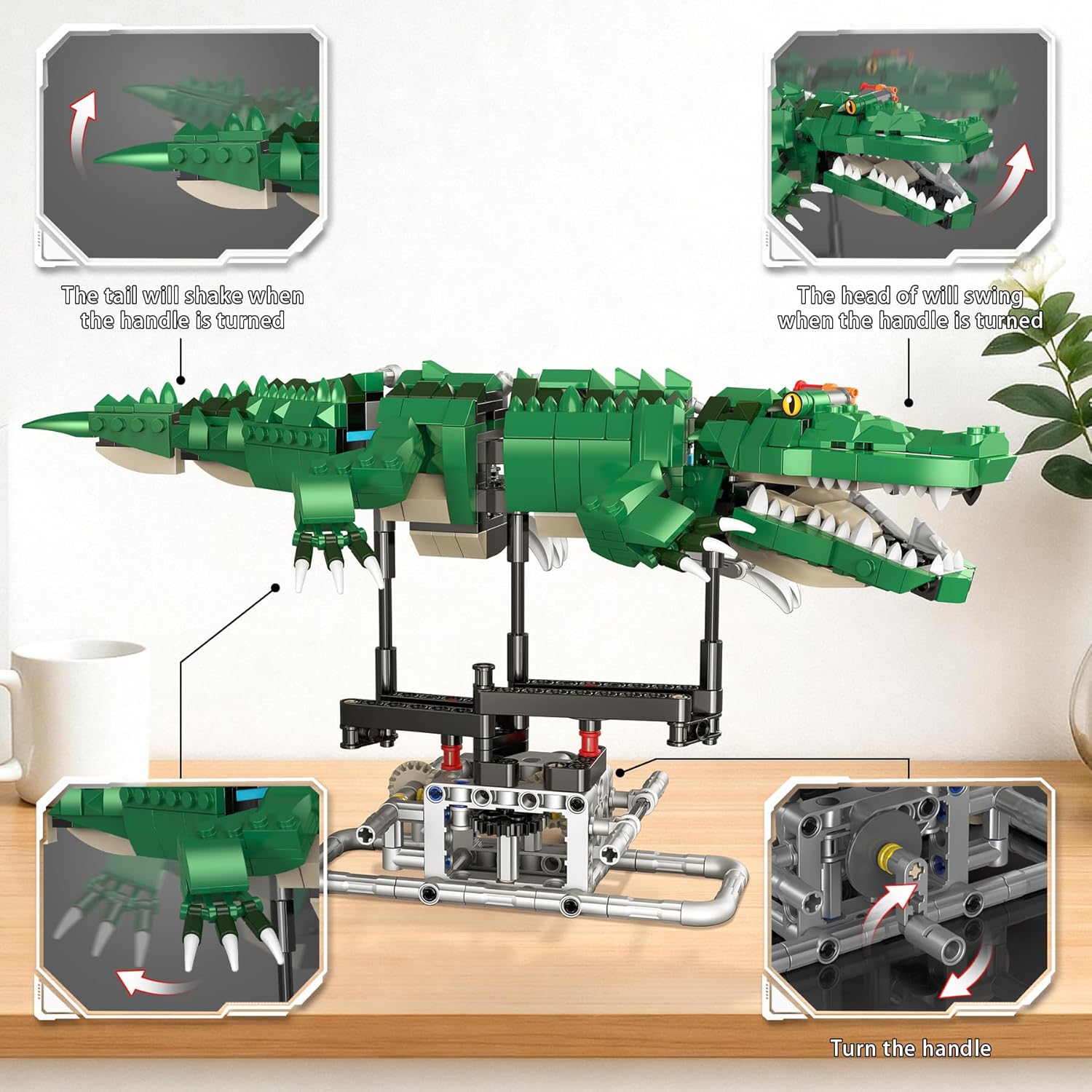 BeepZipp Kinetic - Kit de construcción de cocodrilo mecánico - Mode...