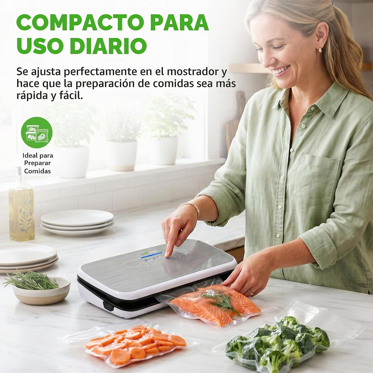 NutriChef Sistema automático de sellado de aire al vacío para conse...