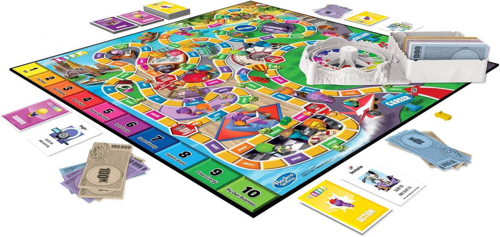 Juego de mesa The Game of Life, juegos familiares para niños de 8 a...