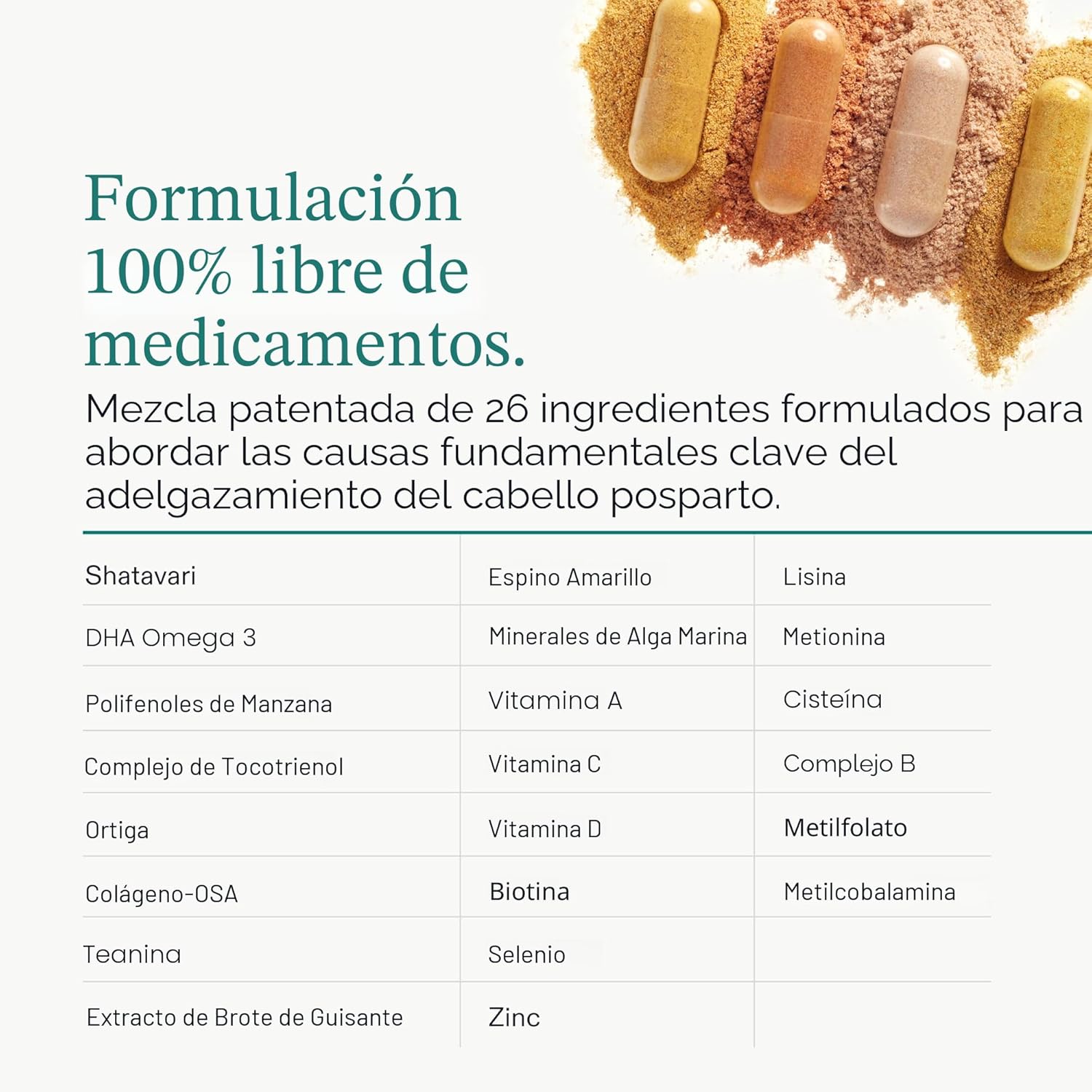 Suplemento para el crecimiento del cabello posparto Nutrafol