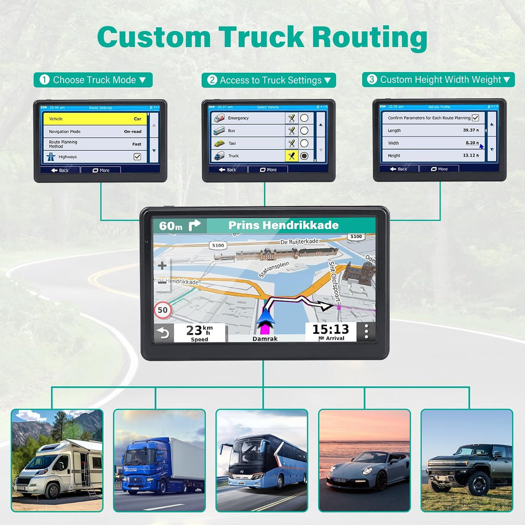 Navegador GPS para coche, camión, RV, sistema de navegación GPS con...