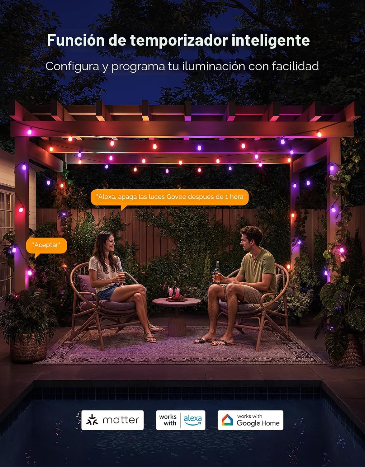 Govee Guirnalda de luces S14 para exteriores, luces inteligentes RG...