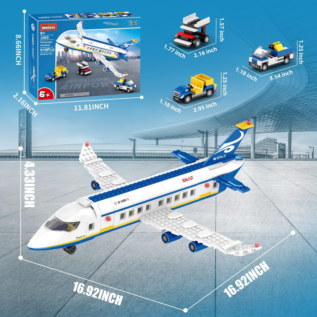 IKKOSYA Juego de construcción de avión de pasajeros de ciudad, 510...