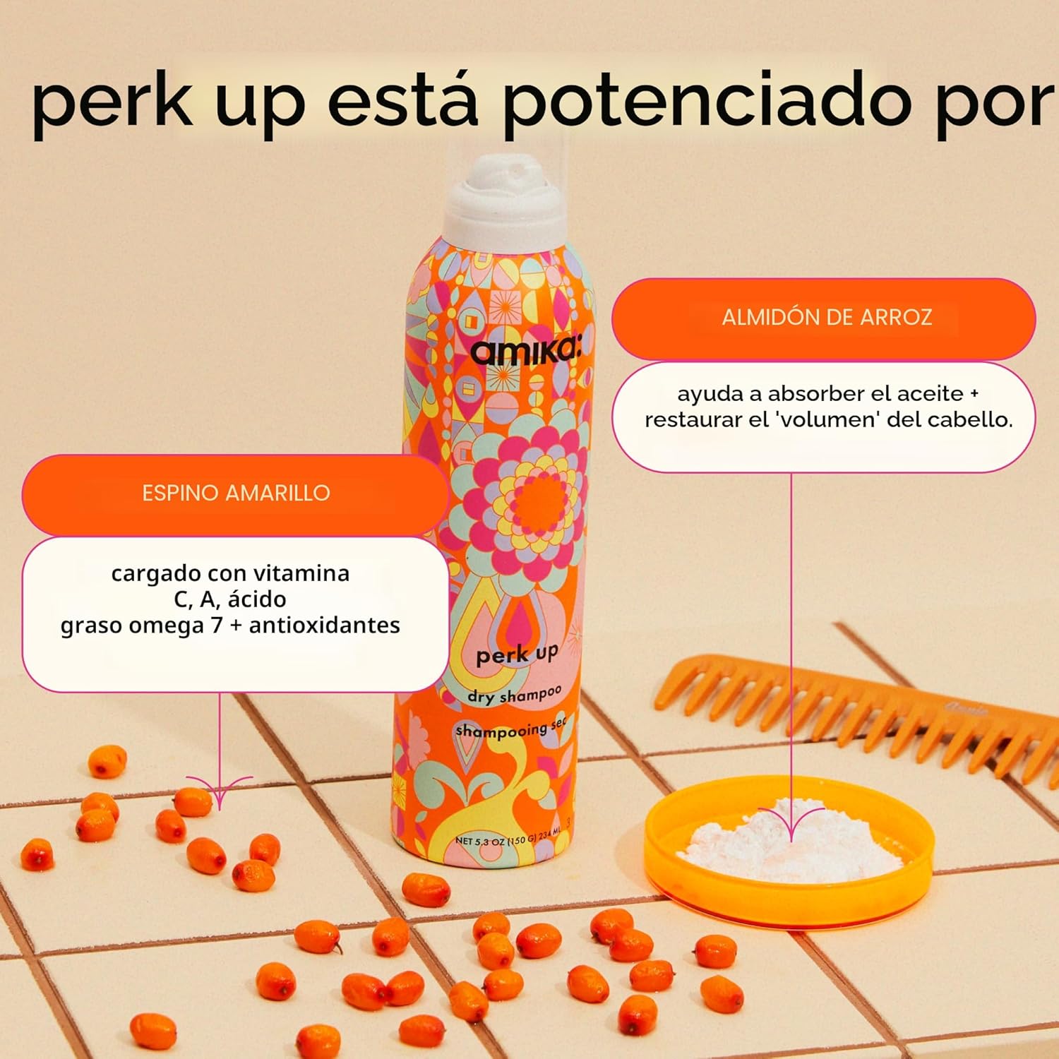 amika Champú seco sin talco animado | refresca las raíces con un vo...