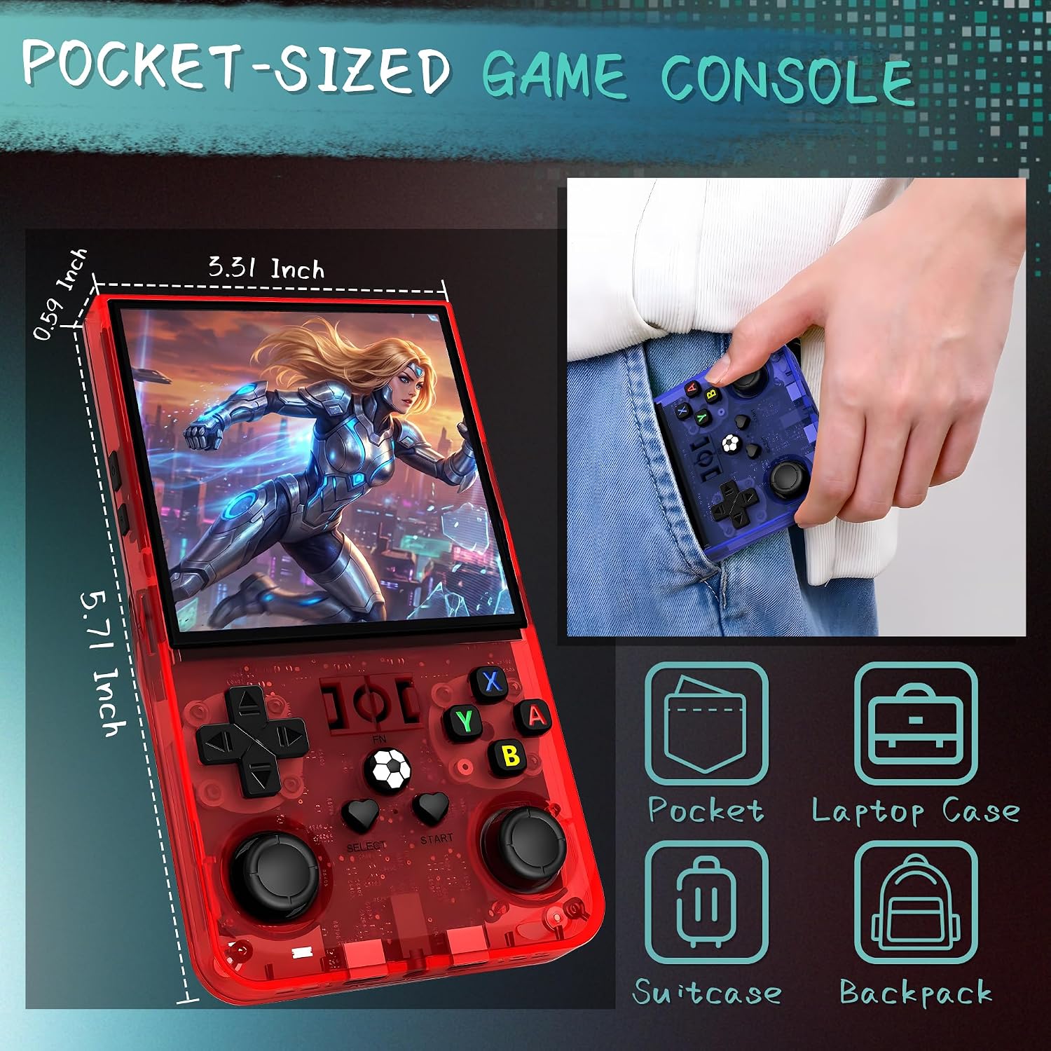 Consola de Juegos Portátil R36MAX, Más de 40000 Juegos, Consola de...