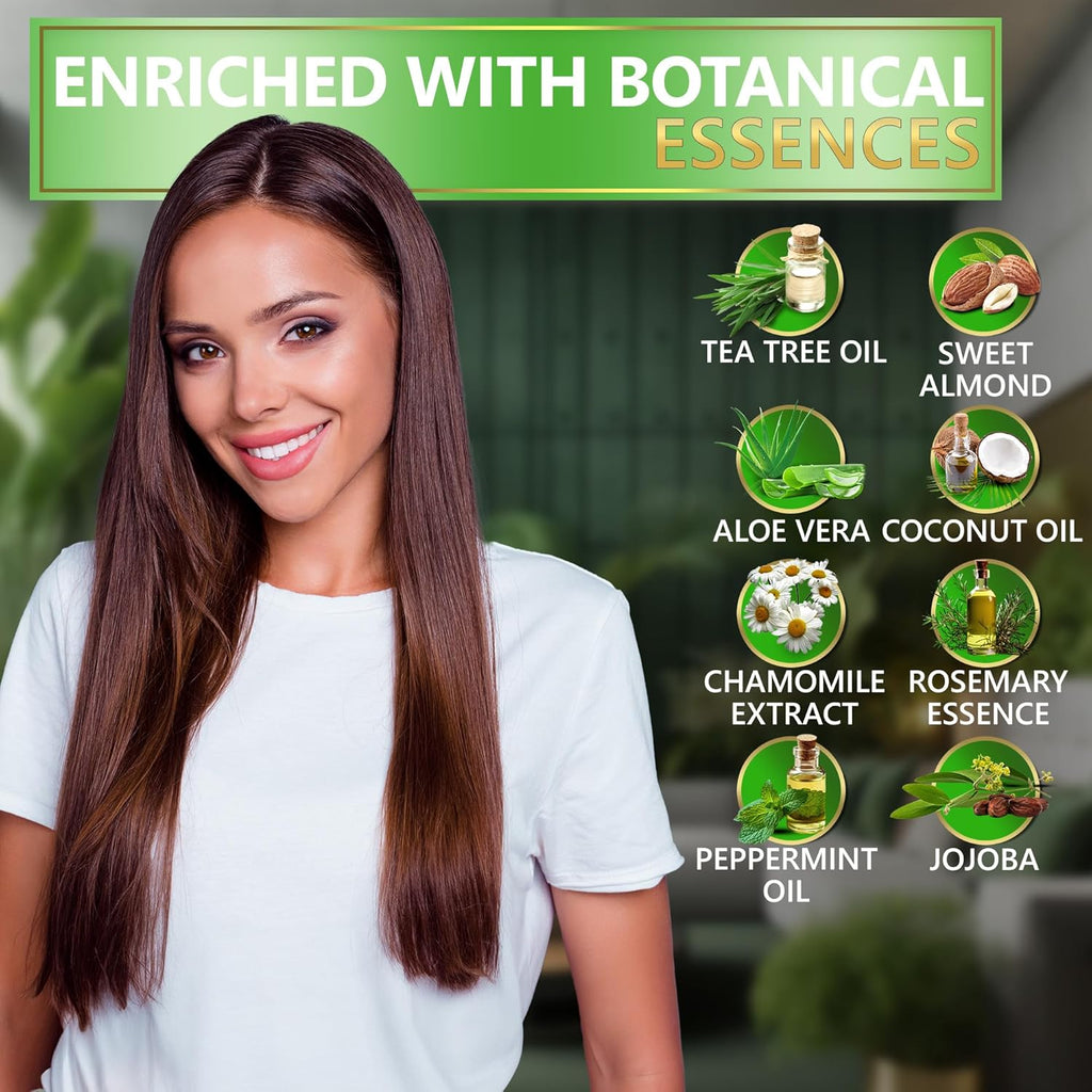 Juego de champú y acondicionador de aceite de árbol de té y menta,...