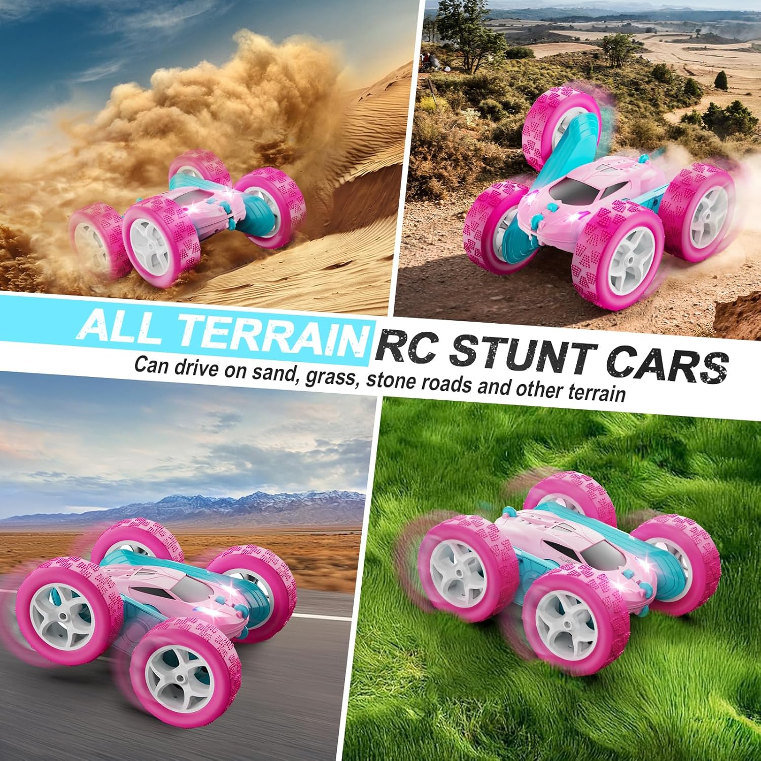 QUNREDA Coches RC, Coche de Control Remoto Rosa para Niñas, 2.4 GHZ...