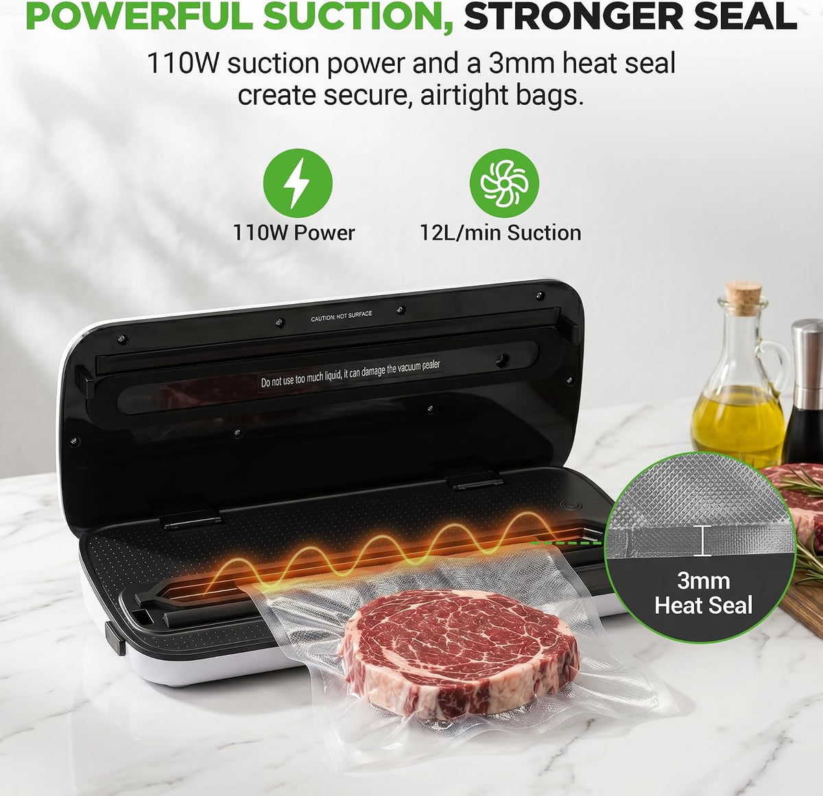 NutriChef Sistema automático de sellado de aire al vacío para conse...