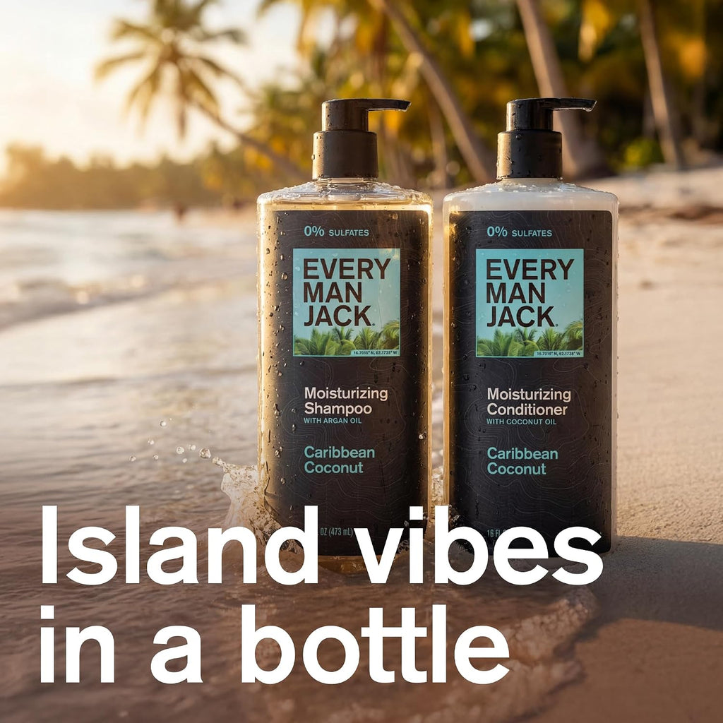 Every Man Jack Juego de champú y acondicionador para hombre, coco c...