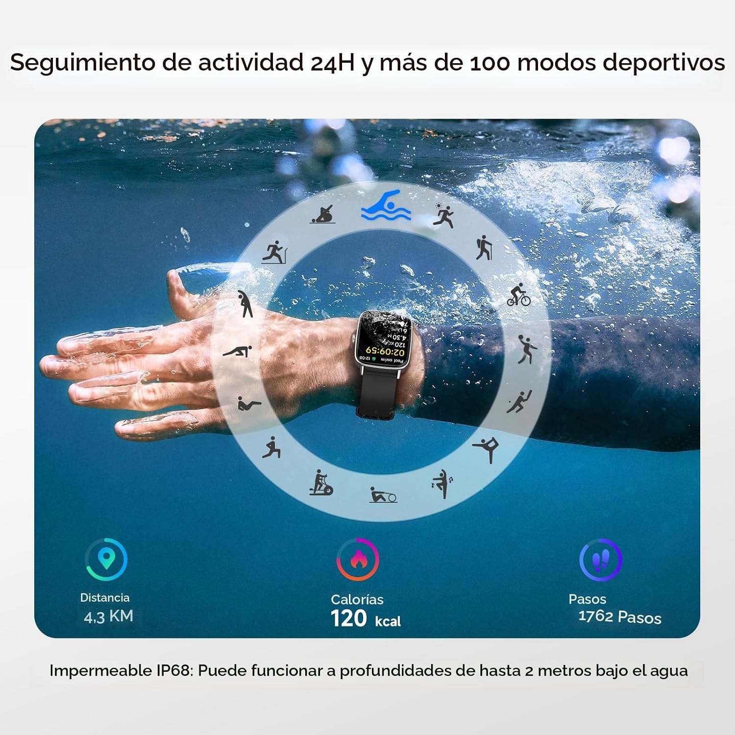 Reloj inteligente para hombres y mujeres, reloj inteligente HD de 1...