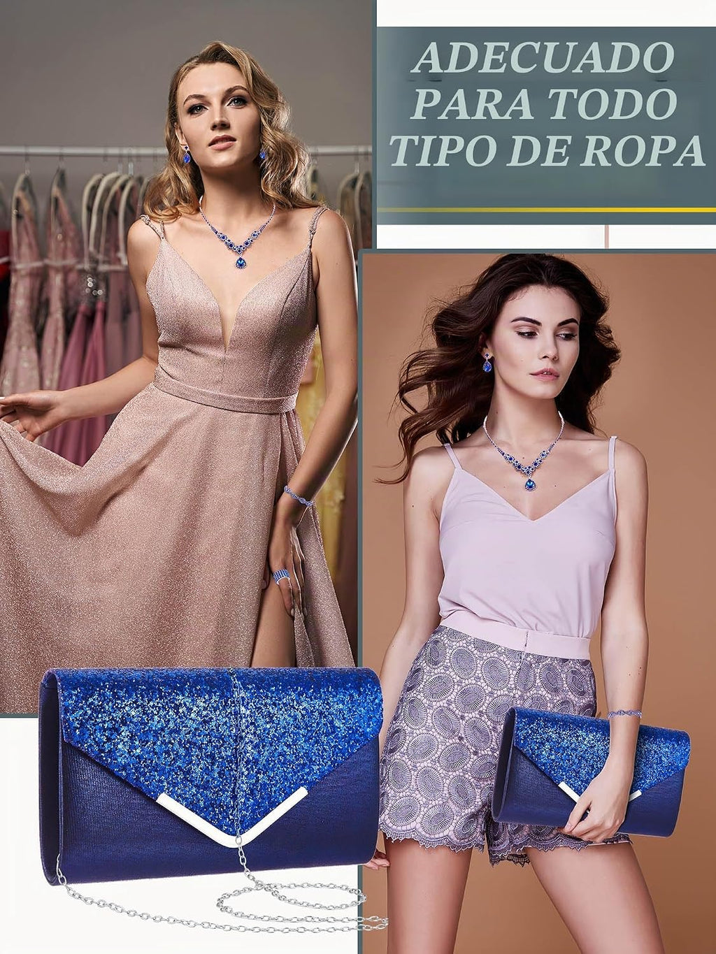 Henoyso Juego de 5 piezas de joyas de diamantes de imitación para g...