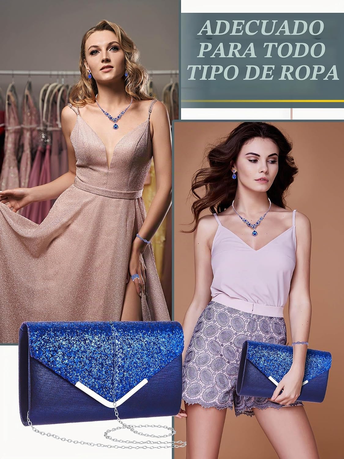Henoyso Juego de 5 piezas de joyas de diamantes de imitación para g...