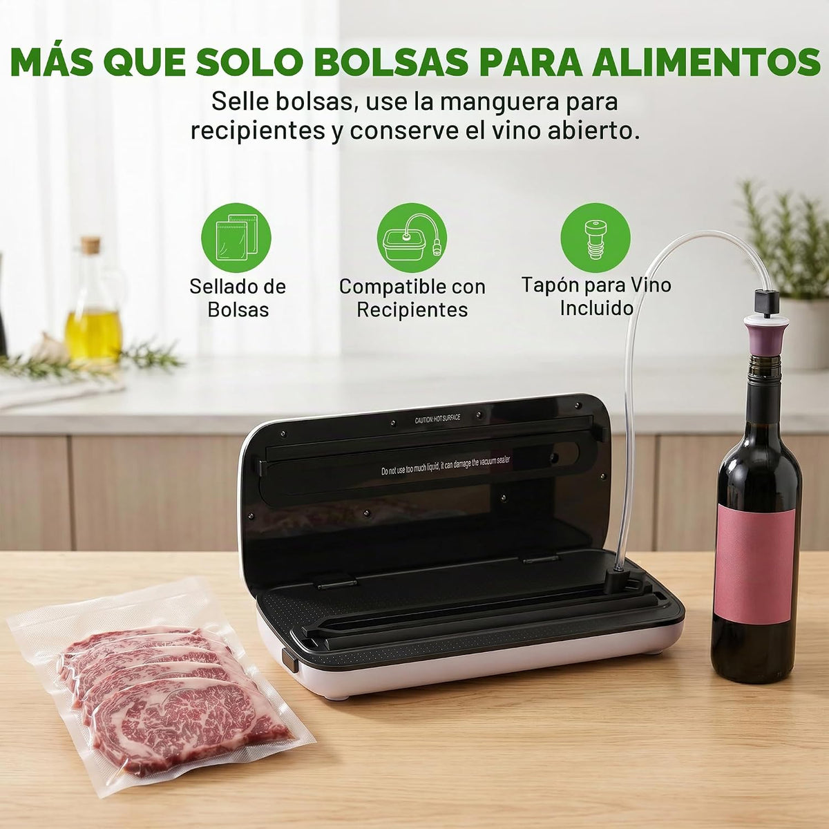 NutriChef Sistema automático de sellado de aire al vacío para conse...