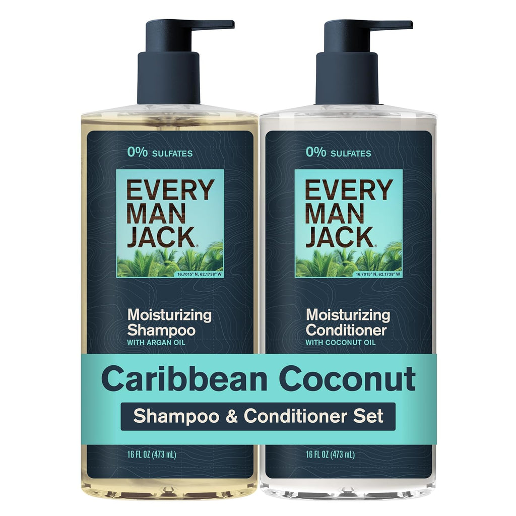 Every Man Jack Juego de champú y acondicionador para hombre, coco c...