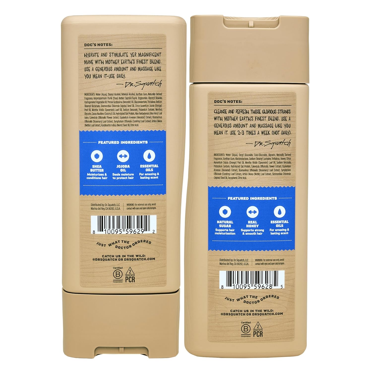 Dr. Squatch Paquete de cabello natural para hombres, cabello saluda...