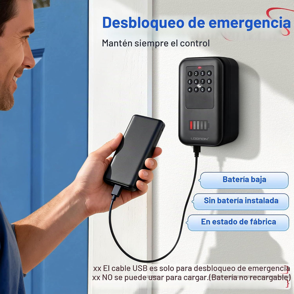 LOQRON Caja de bloqueo de llave inteligente con control de aplicaci...