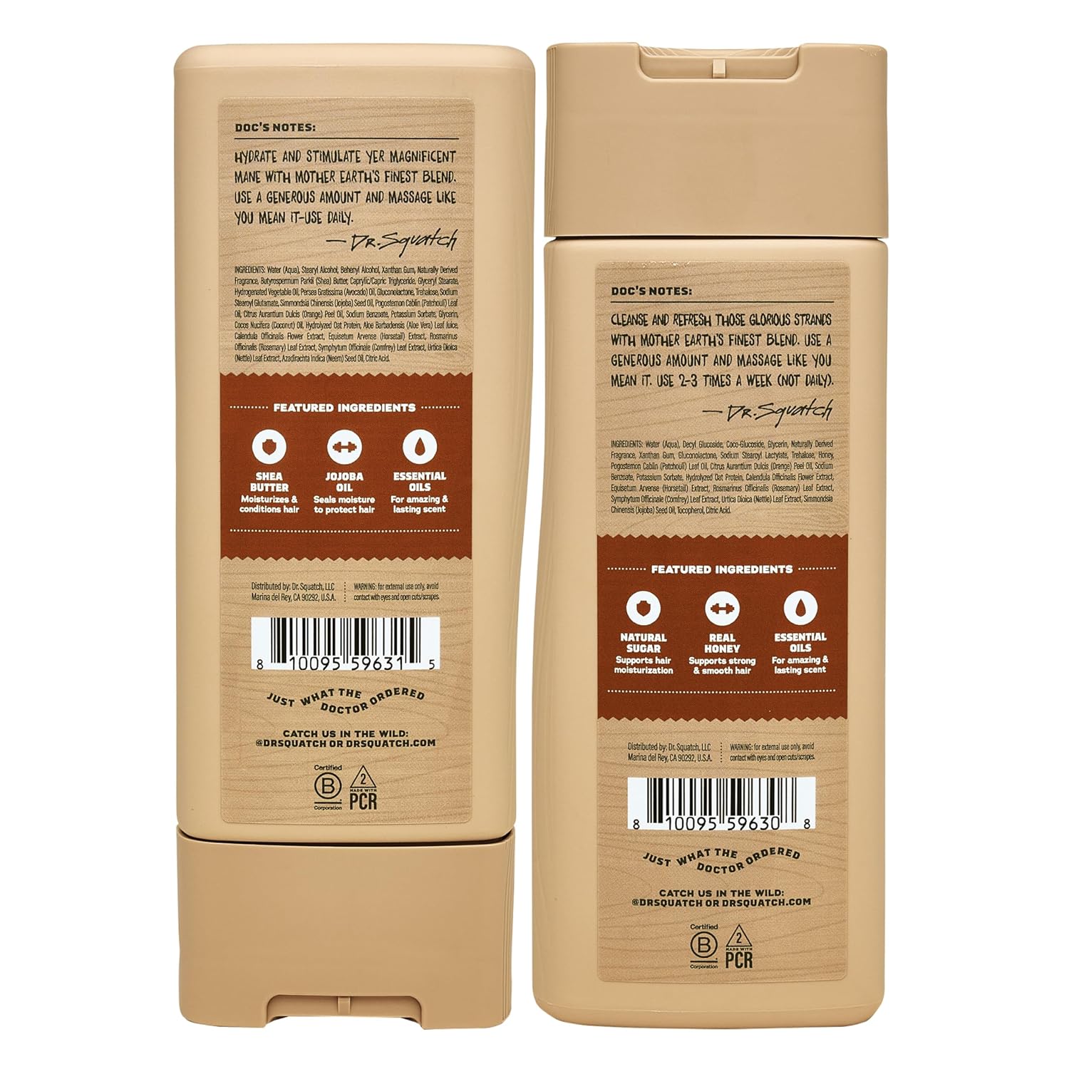 Dr. Squatch Set de champú y acondicionador natural para hombre, cha...