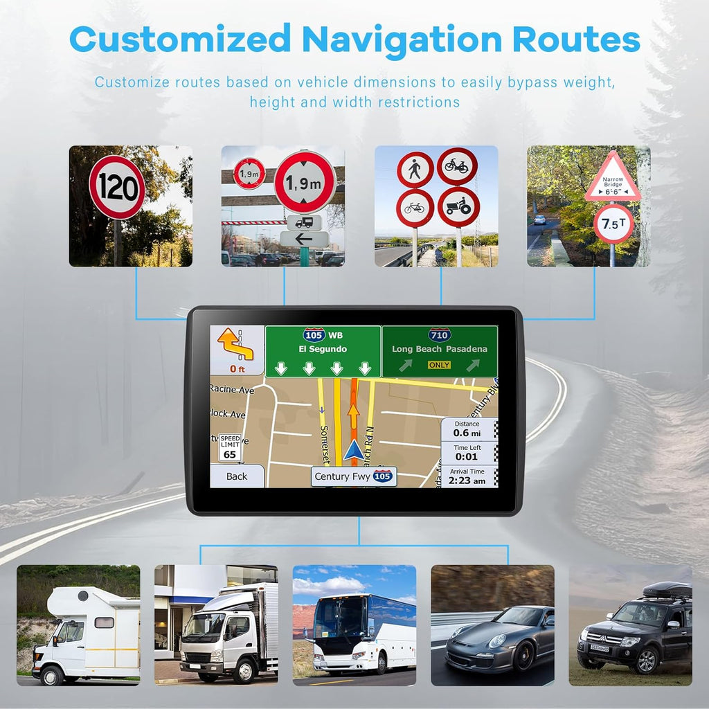 Navegador GPS para coche, camión, RV, GPS de 7 pulgadas para automó...