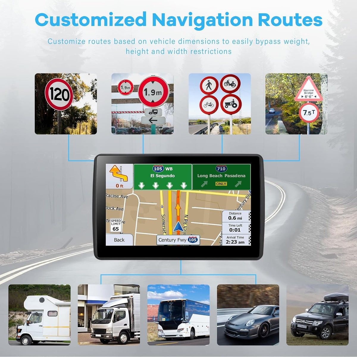 Navegador GPS para coche, camión, RV, GPS de 7 pulgadas para automó...