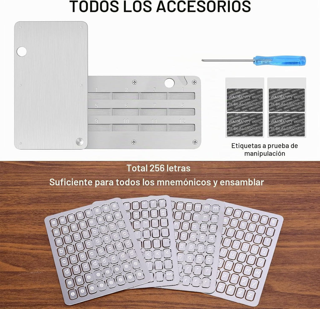 Almacenamiento de semillas de acero criptográfico, Bitcoin Wallet C...