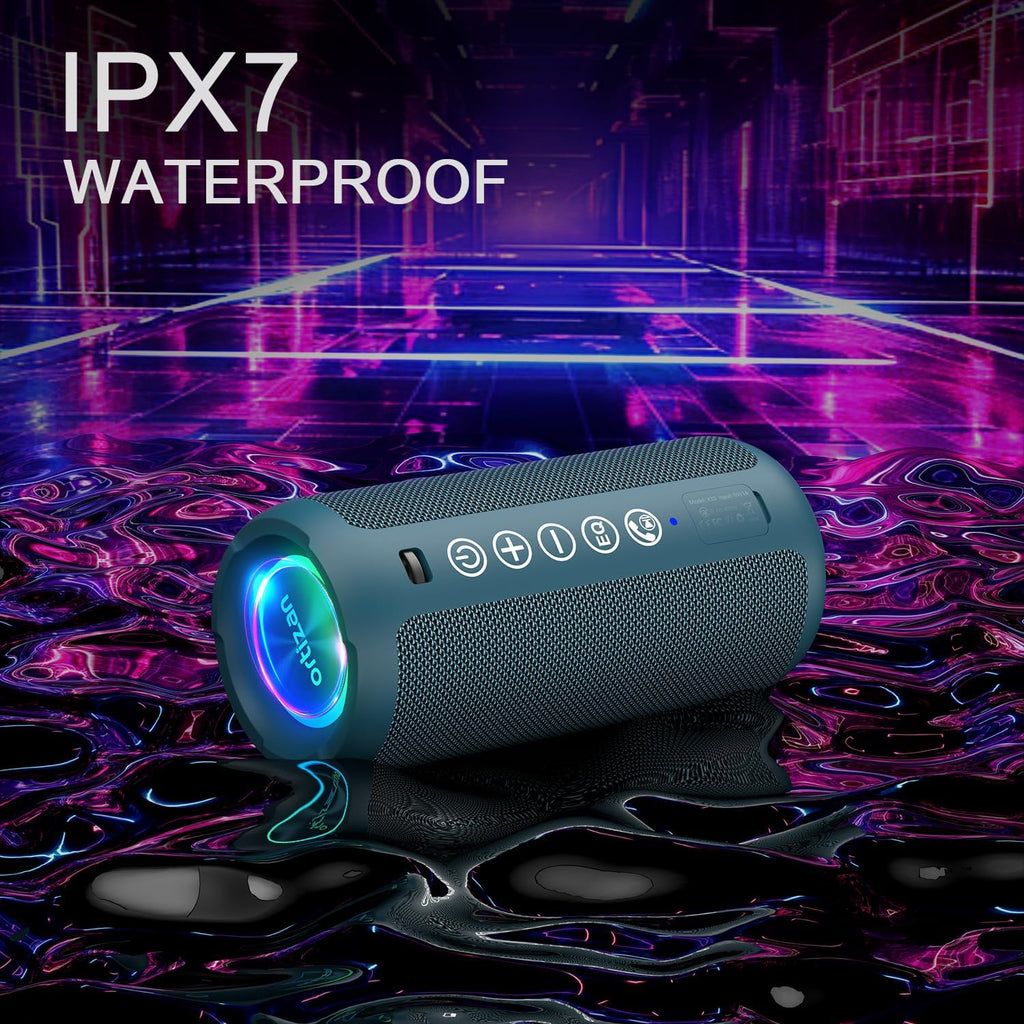 Ortizan Altavoz Bluetooth portátil: IPX7 impermeable, sonido fuerte...