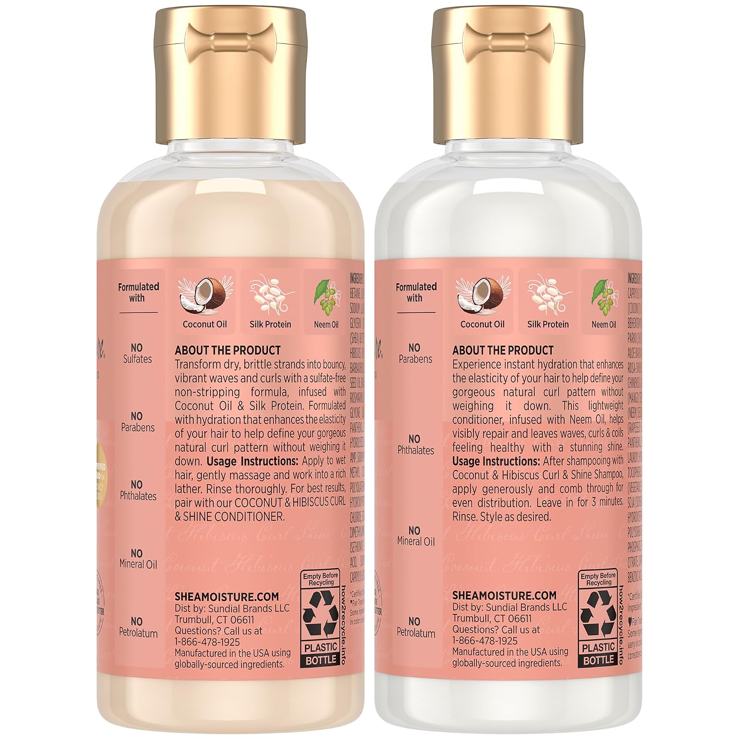 SheaMoisture - Champú y acondicionador Curl &amp; Shine, tamaño de...