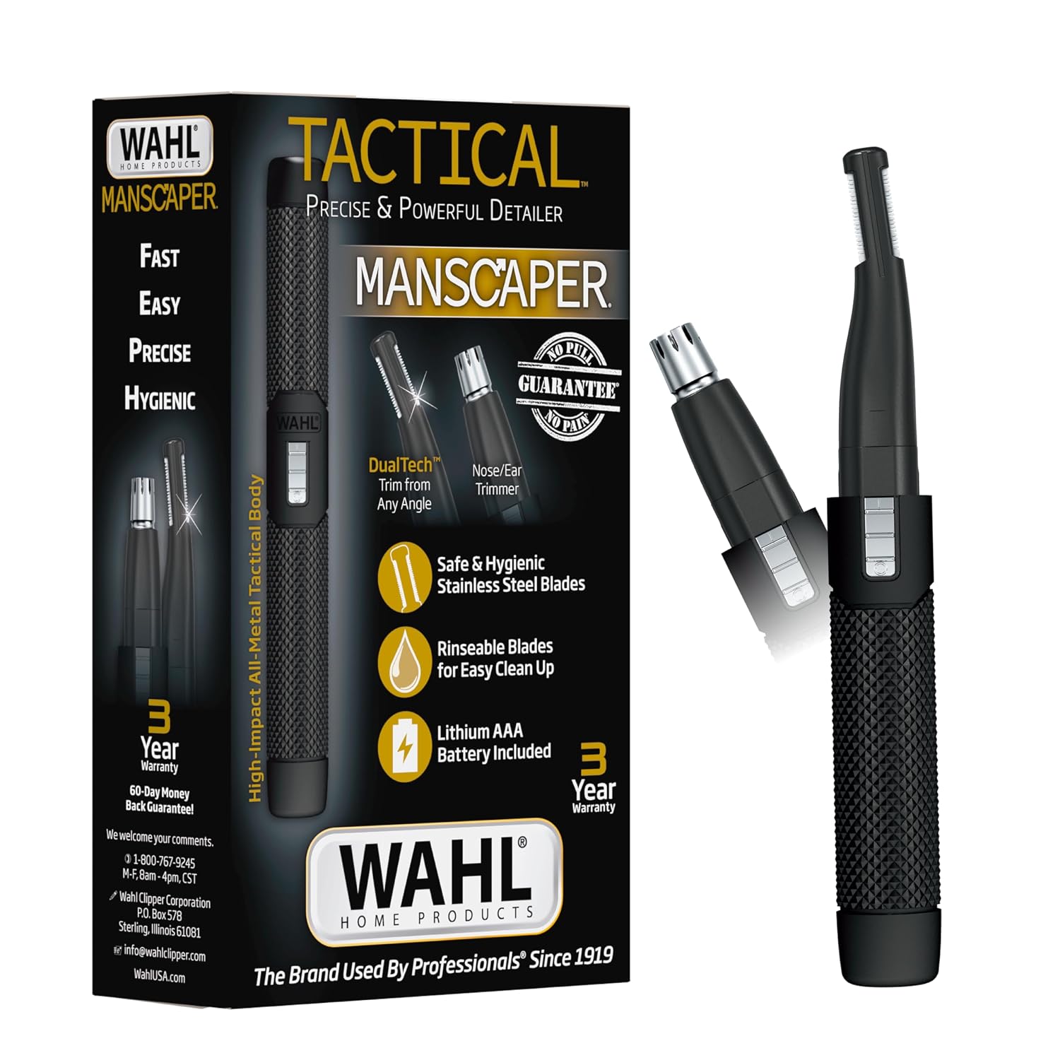 Wahl Manscaper ® 2 en 1 Batería de litio Tactical® recortadora de c...