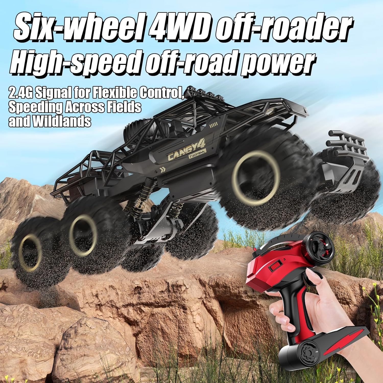 Jiakora Coches RC de Gran Tamaño, Camión RC Rock Crawler con 2 Bate...