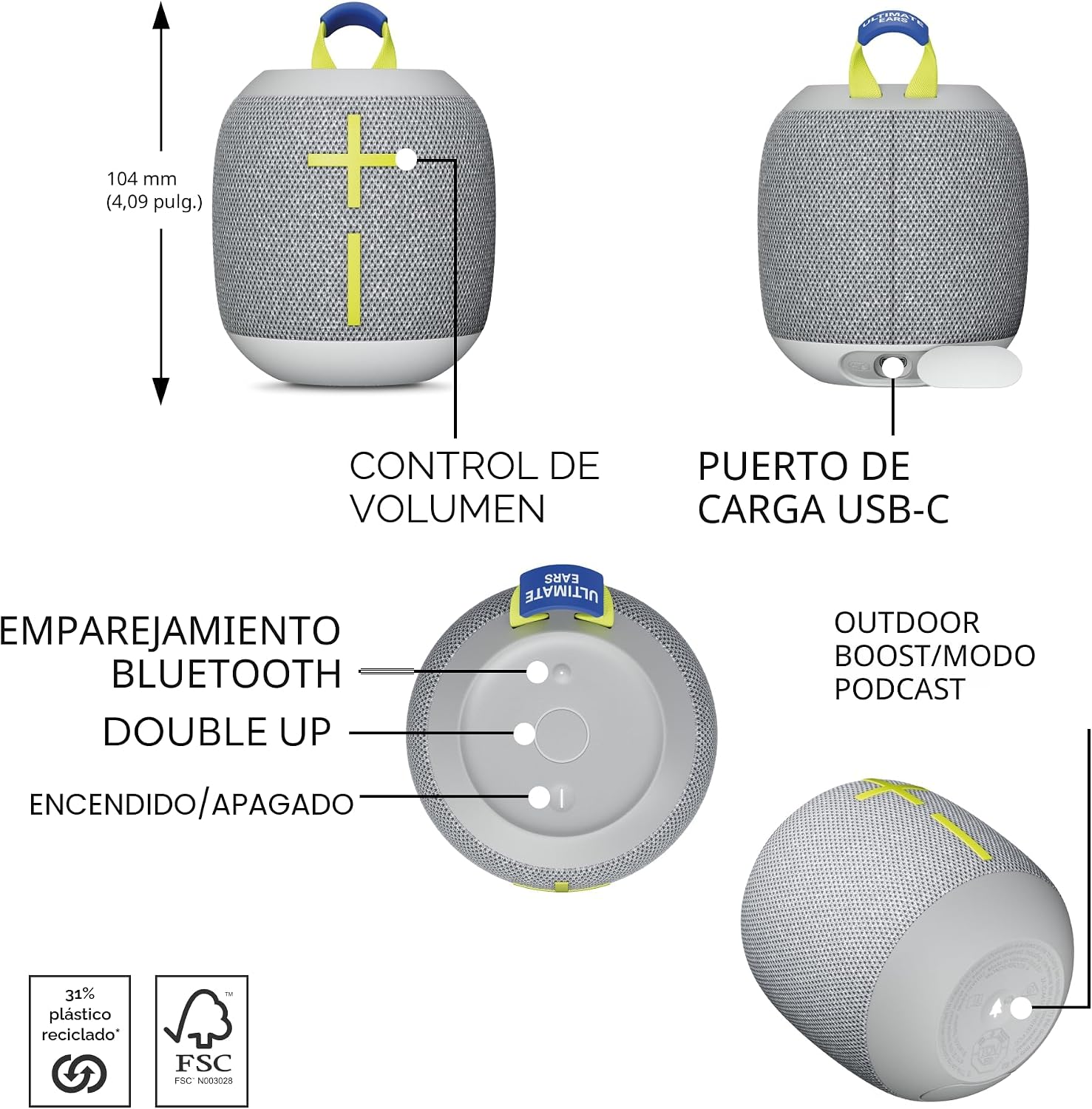 Ultimate Ears WONDERBOOM 4 Altavoces para Exteriores Bluetooth Impe...
