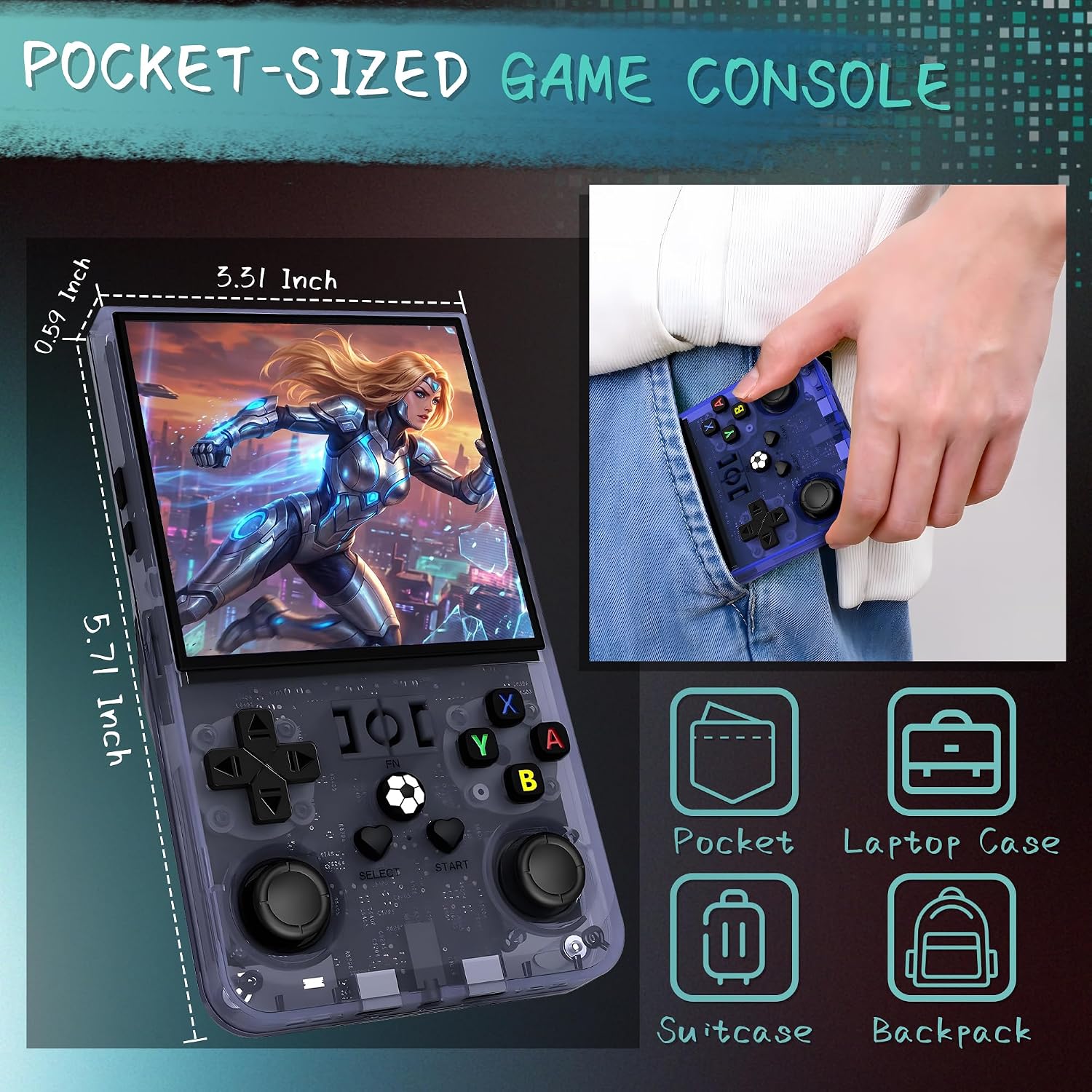 R36MAX - Consola de juegos portátil, más de 40000 juegos, consola d...