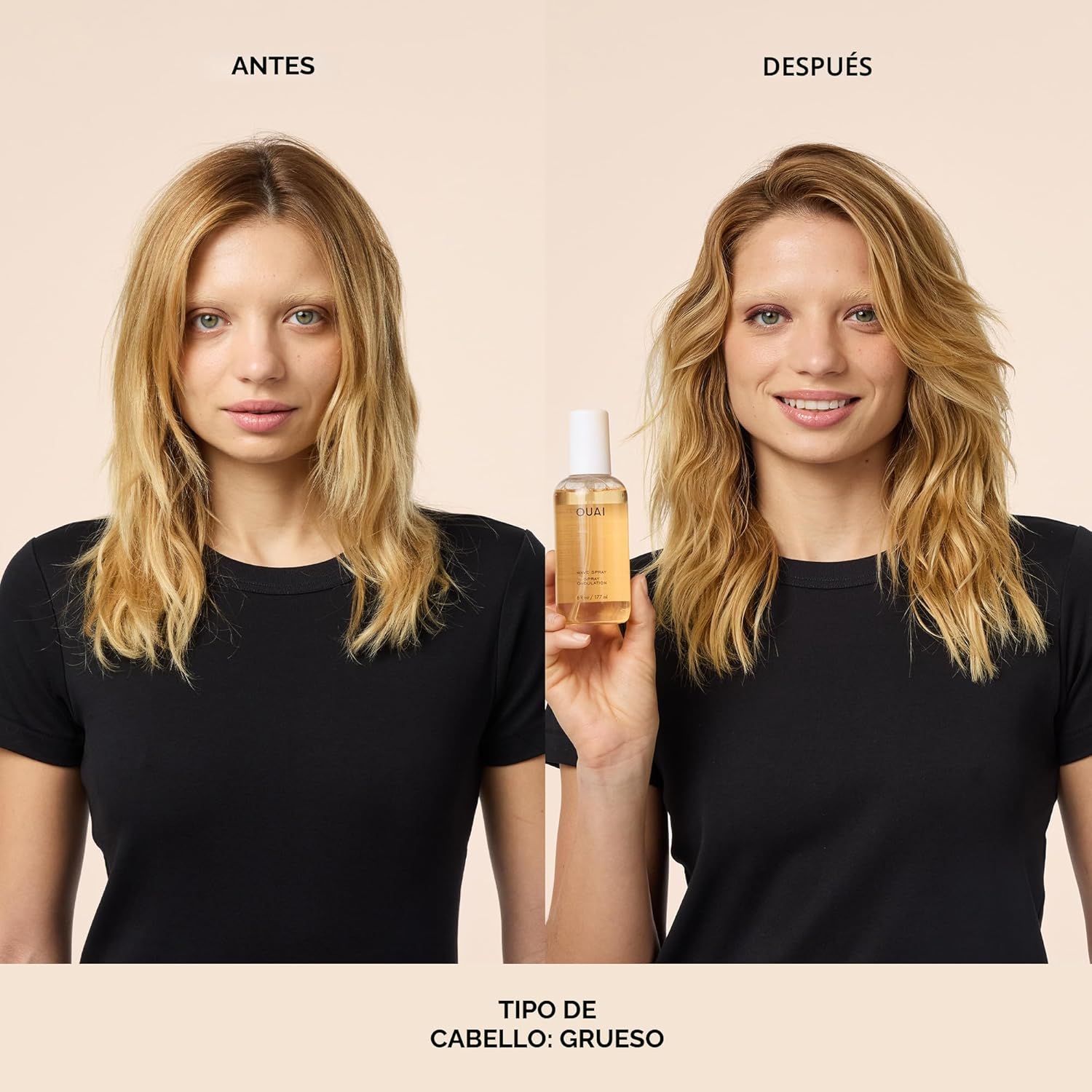 OUAI Acondicionador sin enjuague de tamaño completo y spray de onda...