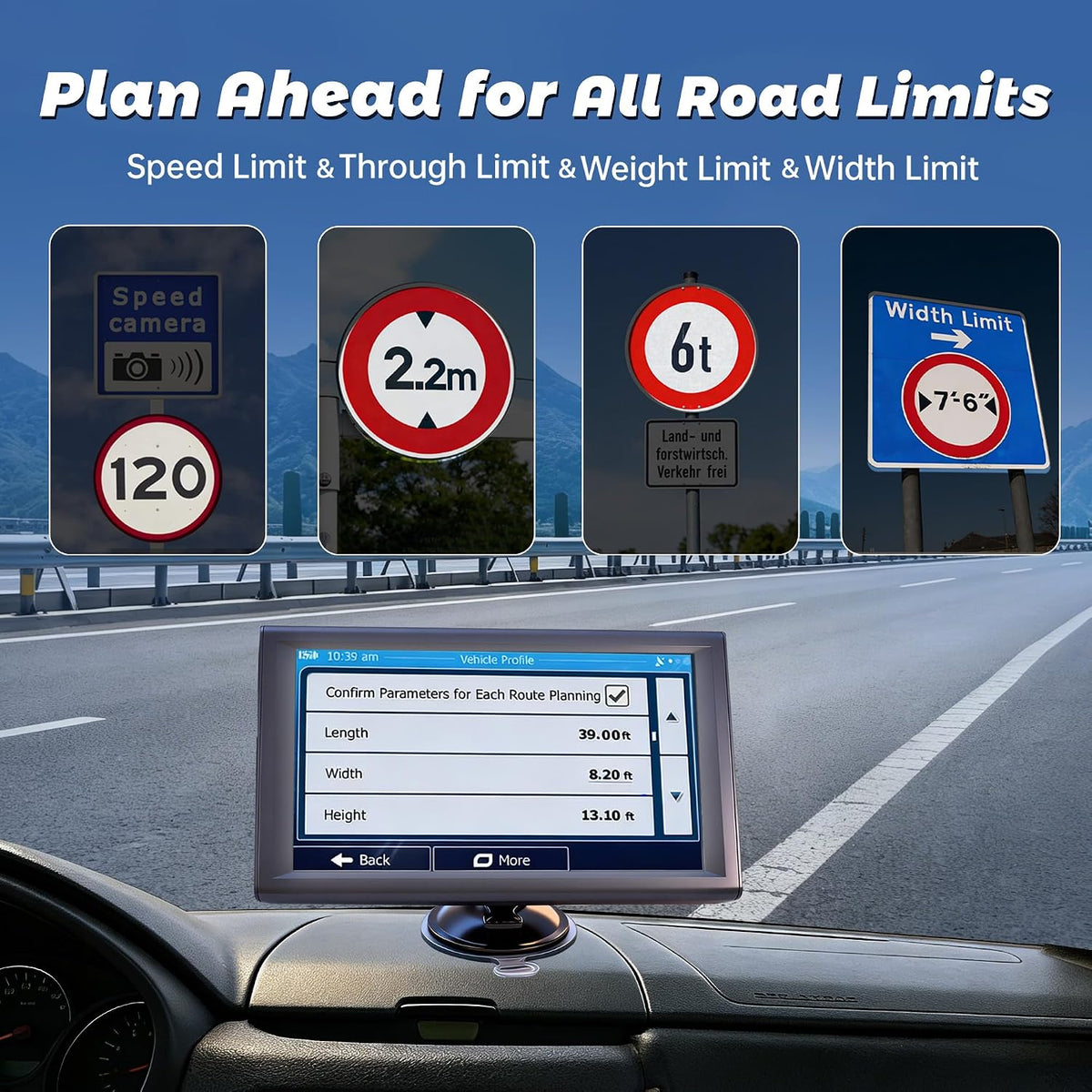 Navegador GPS para camioneta RV, 9 pulgadas, no requiere red | Mapa...