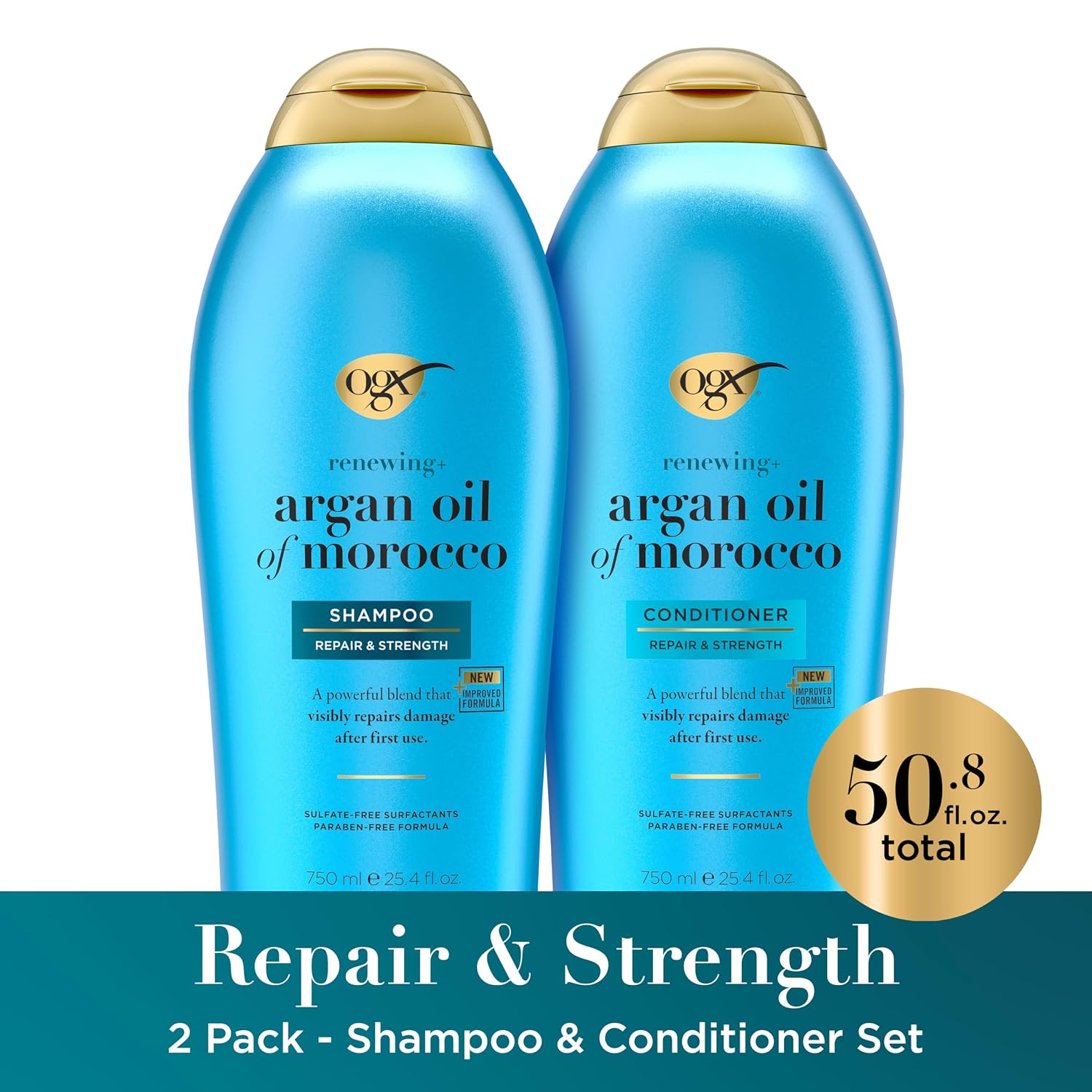 OGX Renewing + Argan Oil of Morocco - Juego de champú y acondiciona...