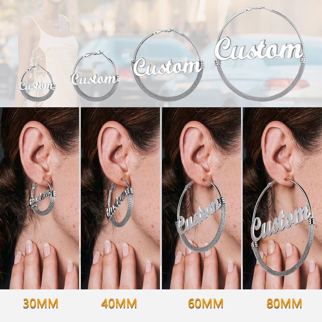 PROSTEEL 12\/16\/24\/32\/40 Pulgadas Aretes de Aro Gruesos para Muj...