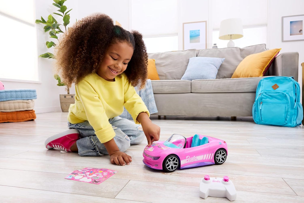 Hot Wheels Barbie - Coche de juguete a control remoto rosa converti...