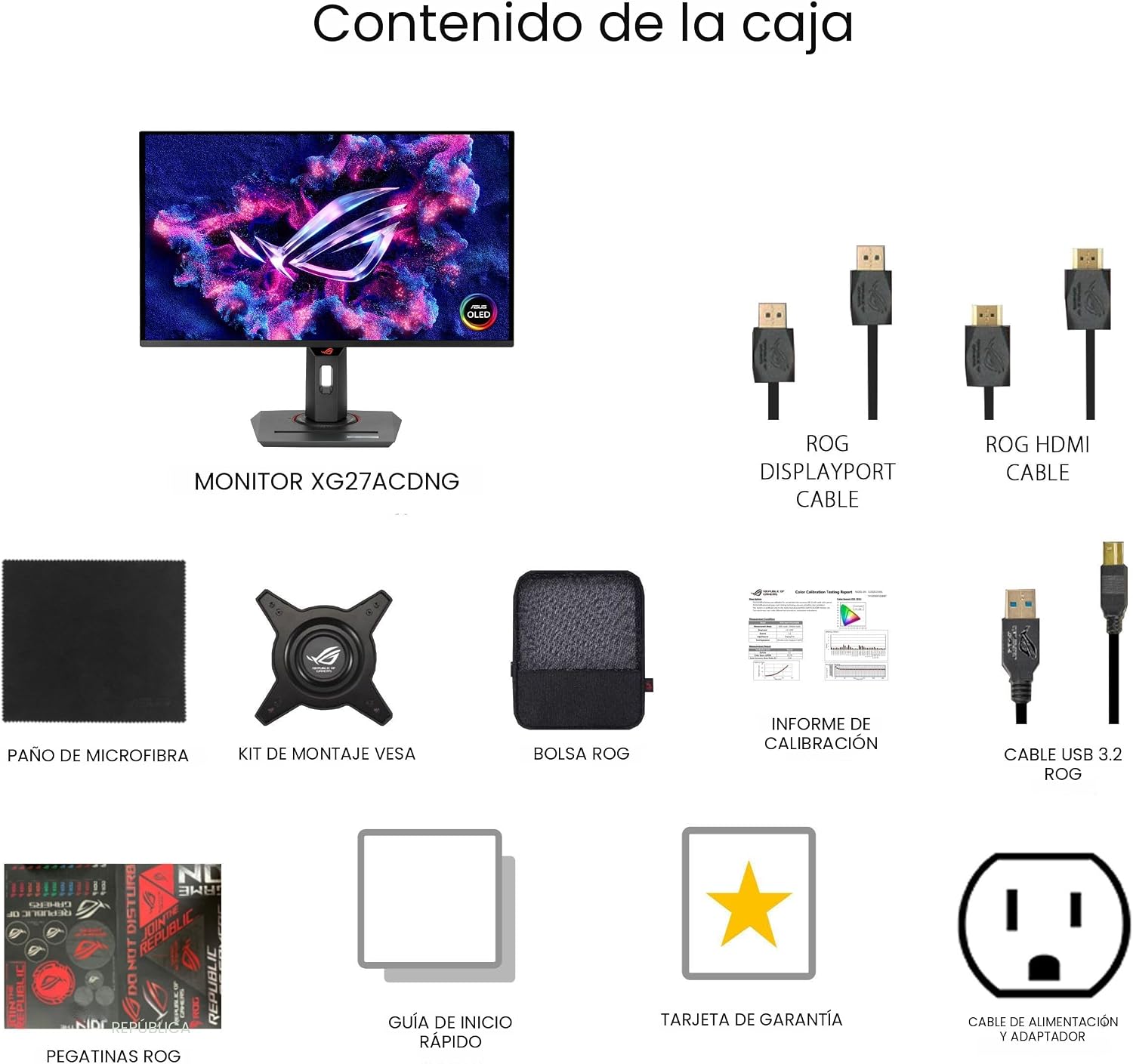 ASUS ROG Strix Monitor para juegos QD-OLED de 26.5" 1440P (XG27...