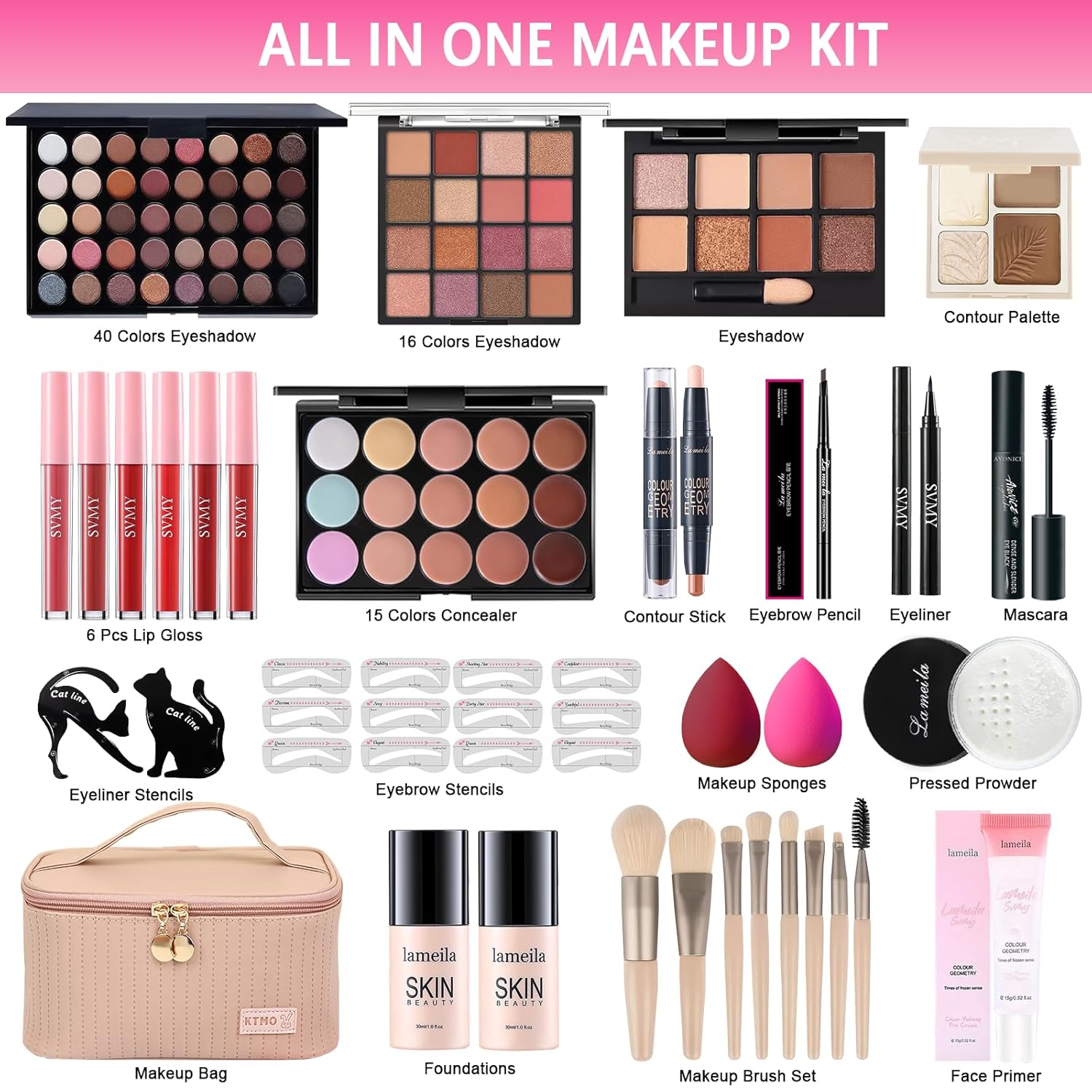 Kit completo de maquillaje todo en uno para mujeres, juegos de rega...