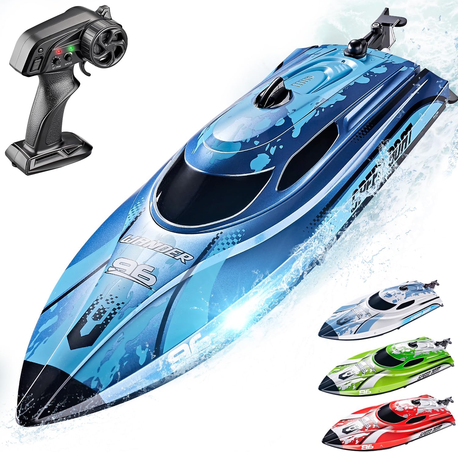 BEZGAR Barco RC, Lancha a control remoto de 12 pulgadas para niños...