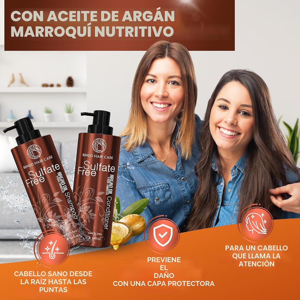 Juego de champú y acondicionador de aceite de argán marroquí - Sin...