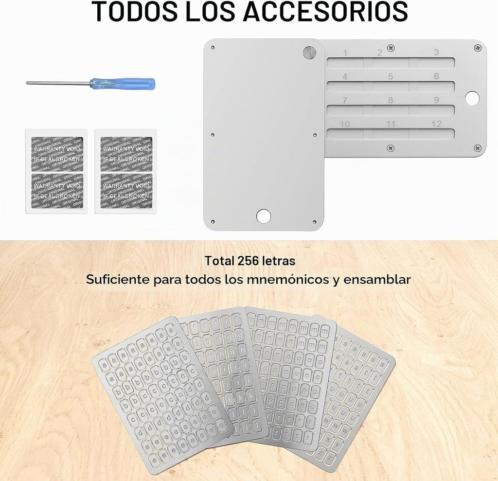 Cartera Bitcoin de acero criptográfico, copia de seguridad de semil...