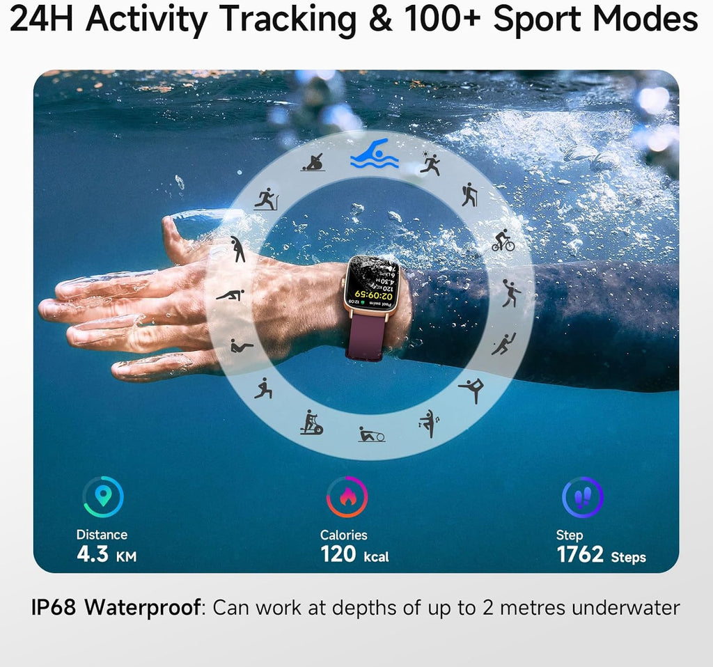 Reloj inteligente para mujeres, pantalla HD de 1.85" compatible...