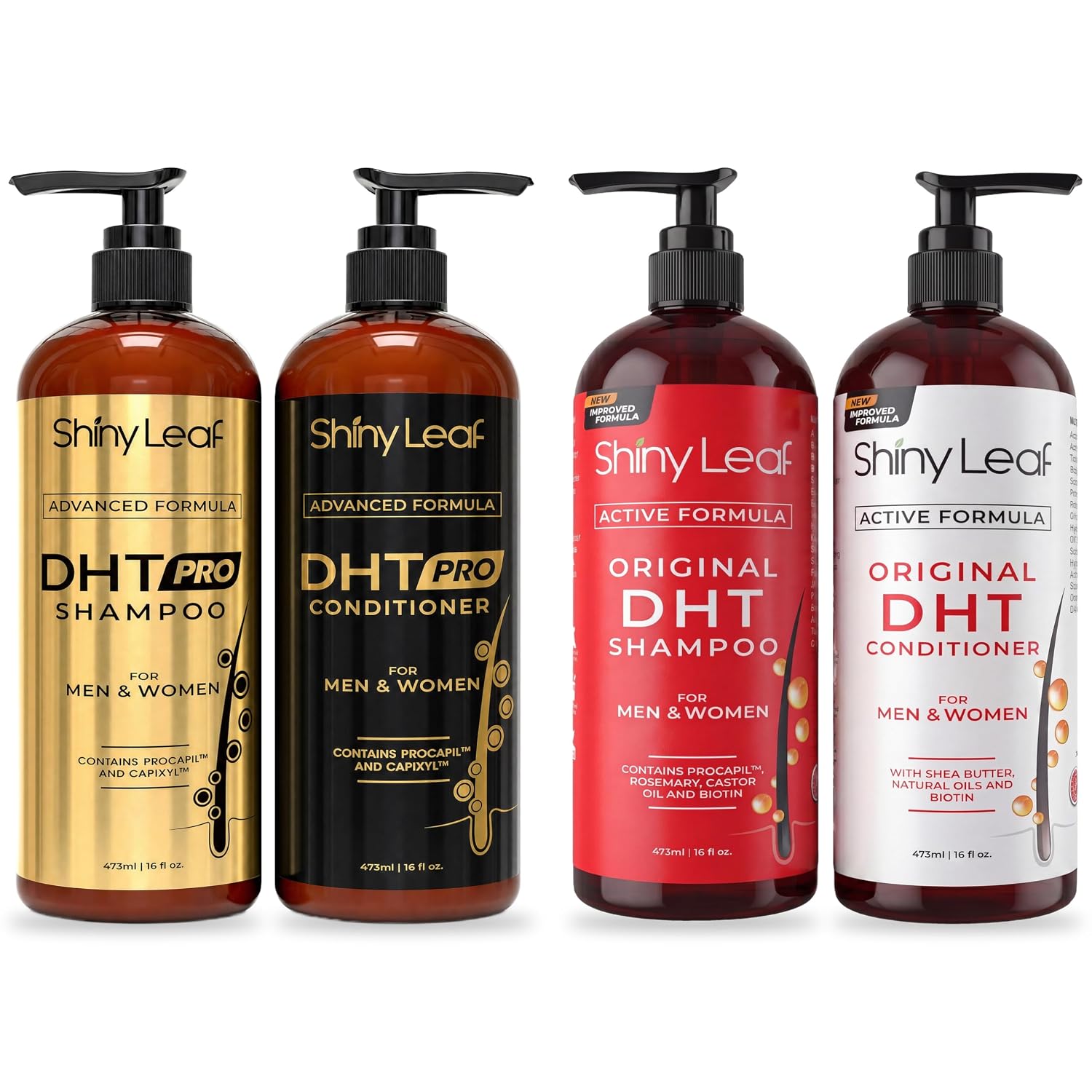 Shiny Leaf DHT Blocker - Paquete de champú y acondicionador con Pro...