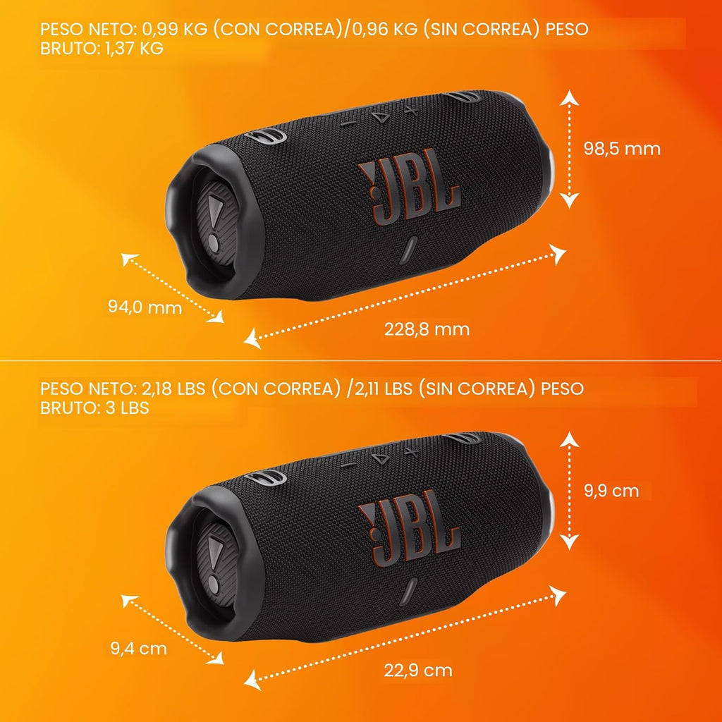 JBL Charge 6 - Altavoz Bluetooth Portátil, Impermeable y a Prueba d...