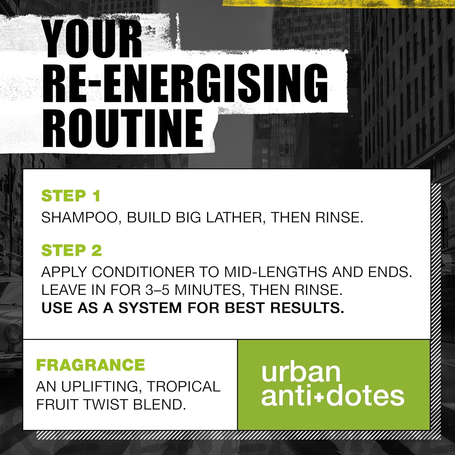 Champú y acondicionador diario reenergizante Urban Antidotes de Bed...
