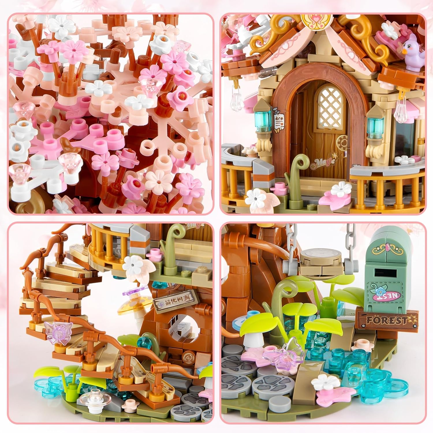 Vziimo - Juego de construcción de árbol bonsái de flor de cerezo, c...