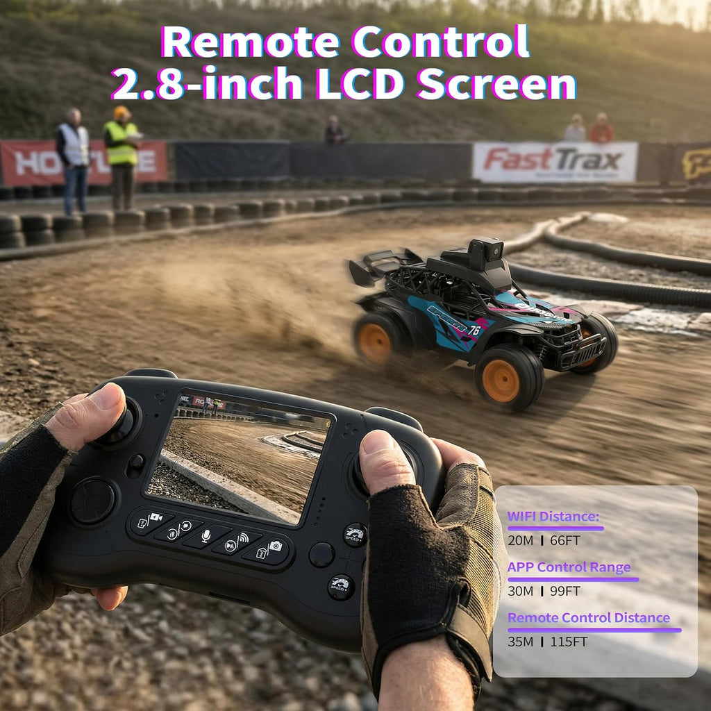 Auto RC con cámara, camión de control remoto de 2.4 GHz con pantall...